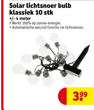 Aanbieding: Solar lichtsnoer bulb klassiek