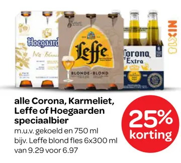 Aanbieding: Corona, Karmeliet, Leffe of Hoegaarden speciaalbier