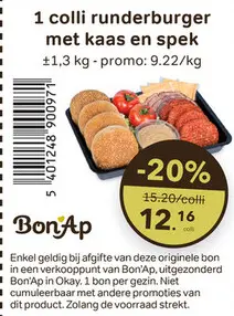 Promotie: Runderburger met kaas en spek