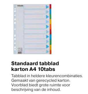 Aanbieding: Standaard tabblad karton A4 10tabs