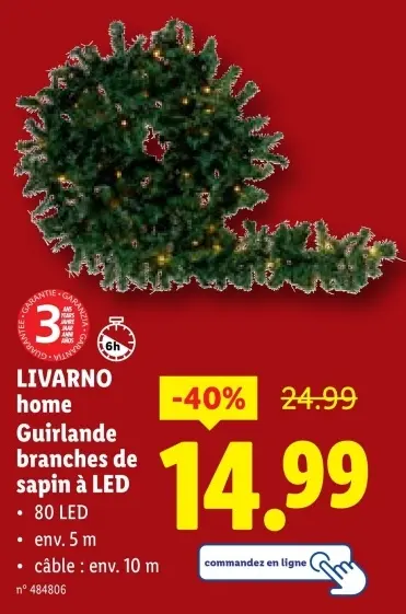 Offre: Guirlande branches de sapin à LED