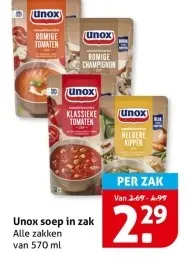 Aanbieding: Unox soep in zak