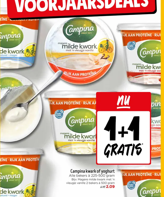 Aanbieding: Campina kwark of yoghurt