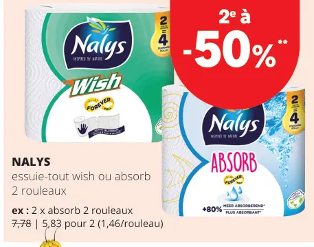 Offre: Essuie-tout wish ou absorb