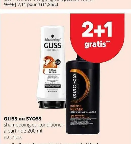 Offre: Shampooing ou conditioner