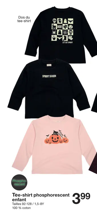 Offre: Tee-shirt phosphorescent enfant
