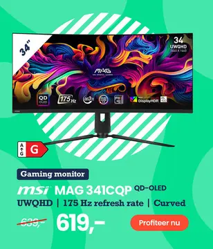 Aanbieding: Msi mag 341cqp qd-oled