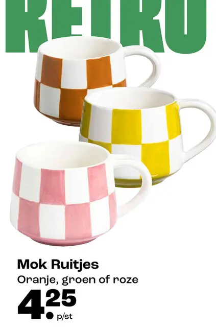 Aanbieding: Mok Ruitjes