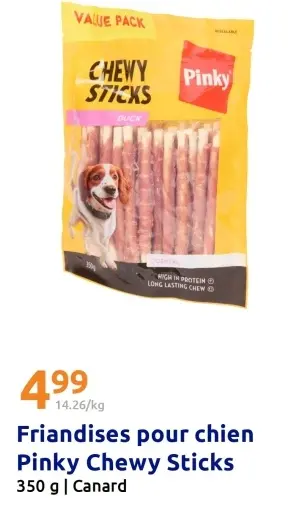 Offre: Friandises pour chien Pinky Chewy Sticks