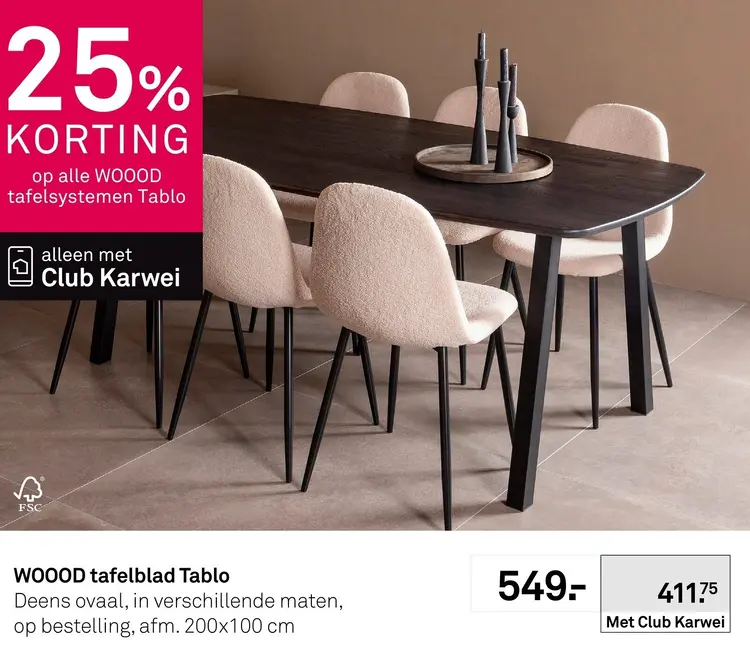 Aanbieding: Alle WOOOD tafelsystemen Tablo