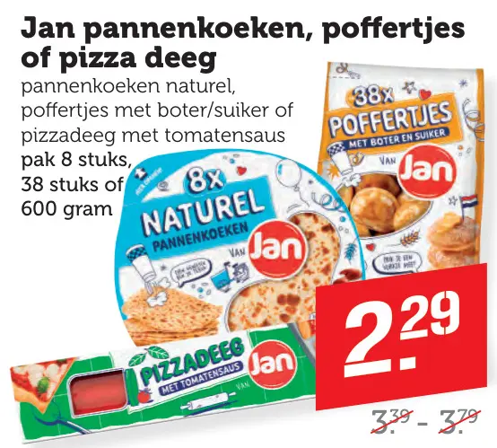 Aanbieding: Jan pannenkoeken, poffertjes of pizza deeg