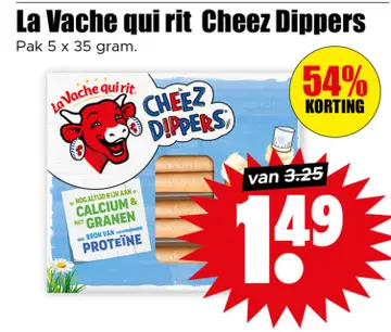 Aanbieding: La Vache qui rit Cheez Dippers