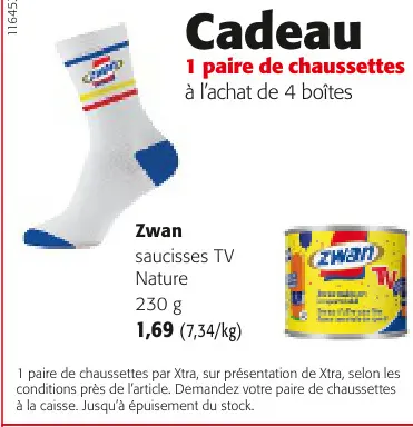 Offre: Saucisses TV Nature + gratis chaussettes