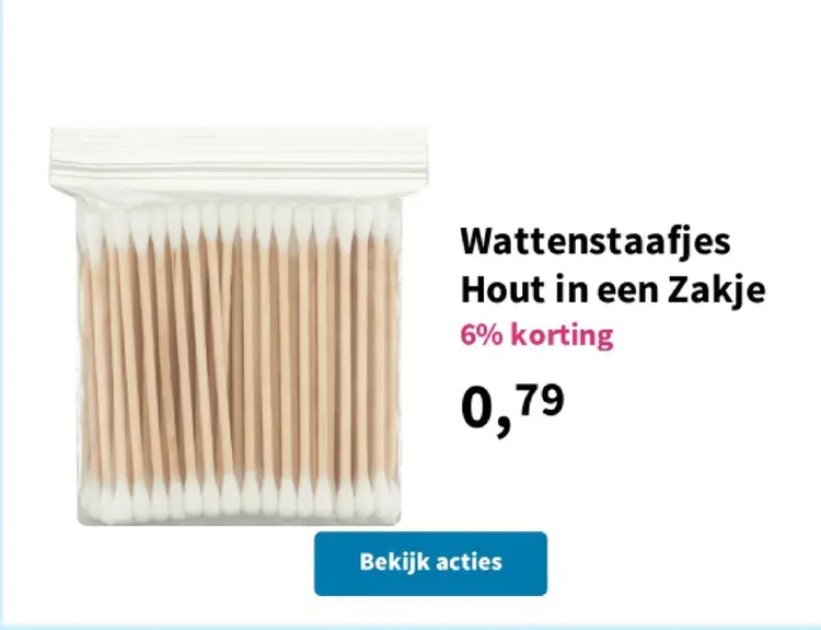 Promotie: Wattenstaafjes Hout in een Zakje