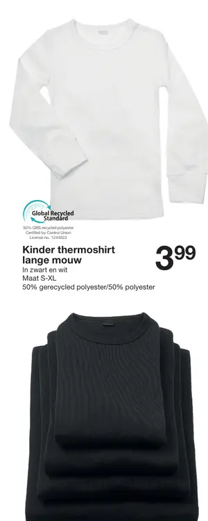 Aanbieding: Kinder thermoshirt lange mouw