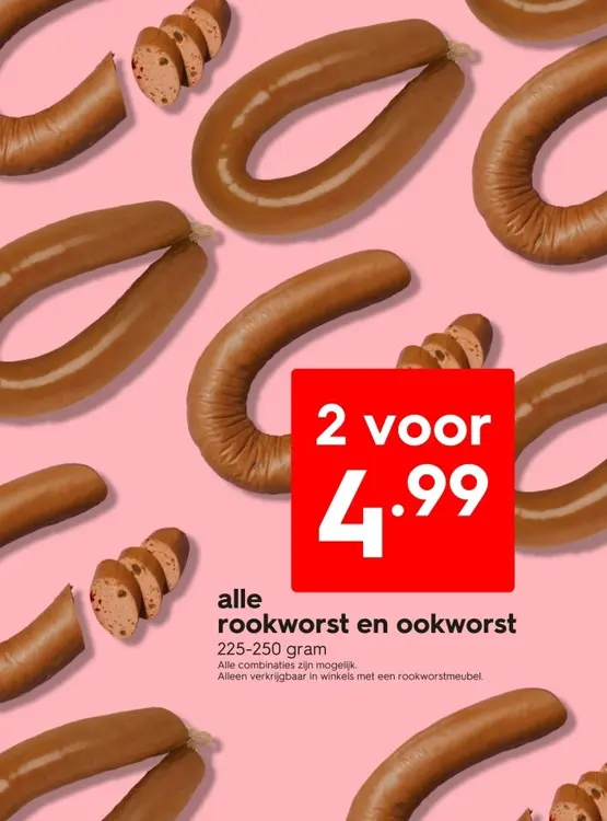 Aanbieding: rookworst en ookworst