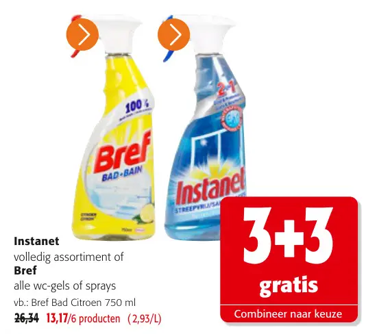 Promotie: Instanet volledig assortiment of Bref alle wc
