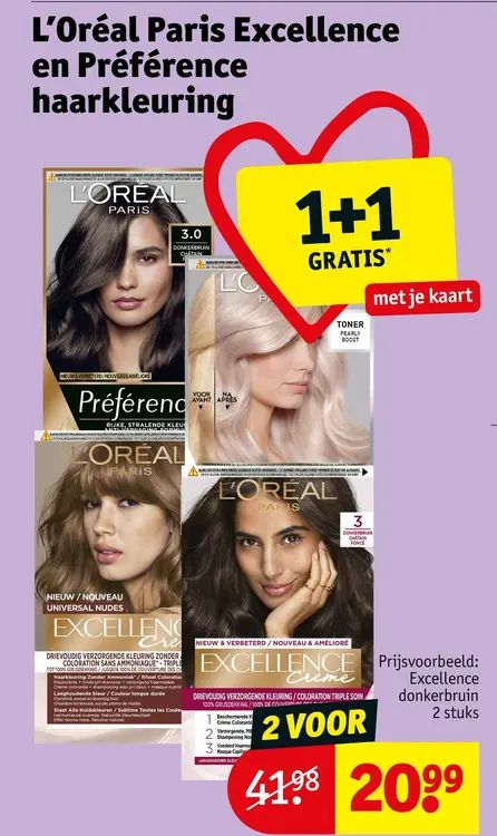 Aanbieding: L'Oréal Paris Excellence en Préférence haarkleuring