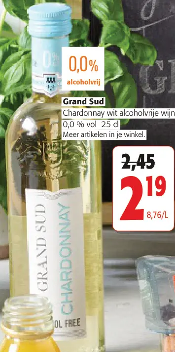 Promotie: Chardonnay wit alcoholvrije wijn