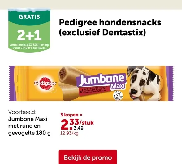 Promotie: Jumbone Maxi met rund en gevogelte