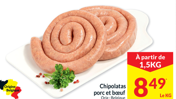 Offre: Chipolatas porc et bœuf