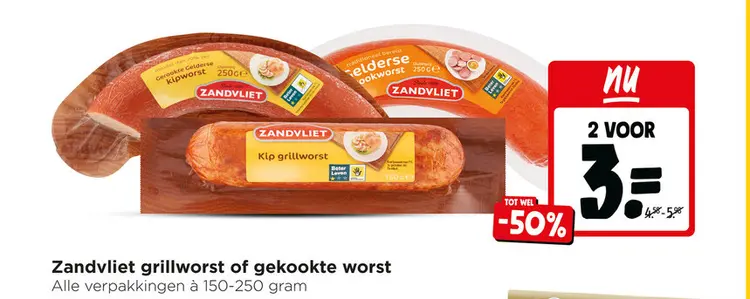 Aanbieding: Zandvliet grillworst of gekookte worst