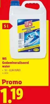 Promotie: Gedemineraliseerd water