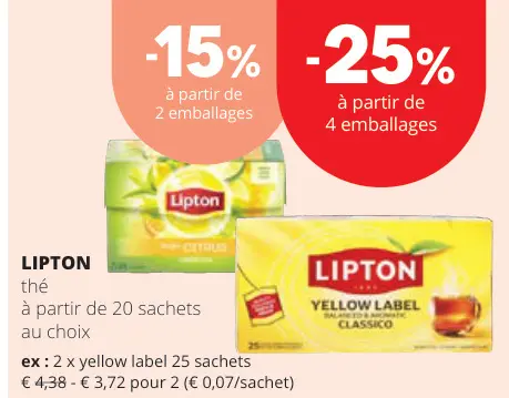 Offre: Lipton thé