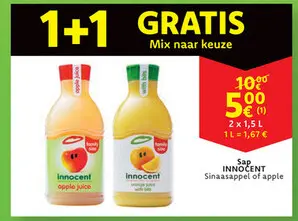 Promotie: Sap INNOCENT Sinaasappel of apple