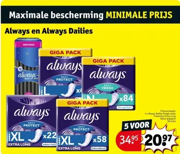 Aanbieding: Always en Always Dailies