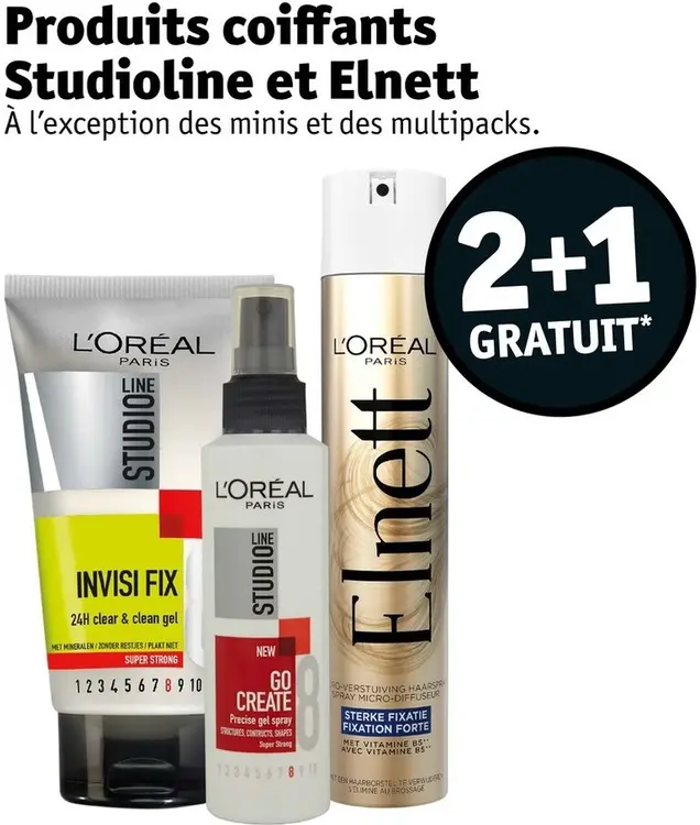 Offre: Produits coiffants Studioline et Elnett