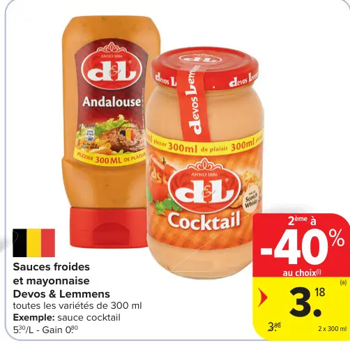 Offre: Sauces froides et mayonnaise