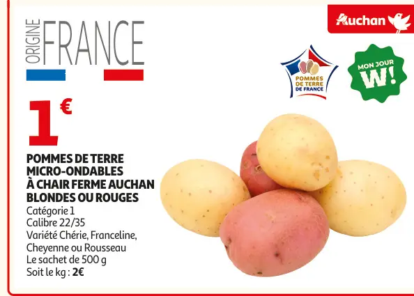Promotie: Pommes de terre micro-ondables à chair ferme