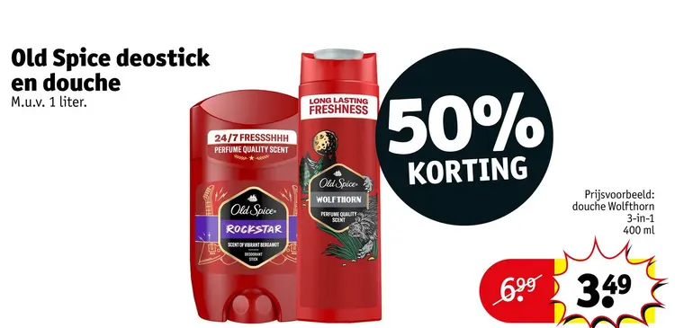 Aanbieding: Old Spice deostick en douche