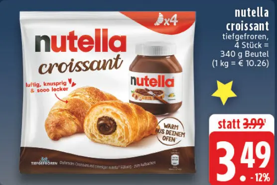 Aanbieding: nutella croissant