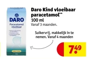 Aanbieding: Kind vloeibaar paracetamol