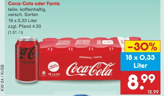 Aanbieding: Coca-Cola oder Fanta