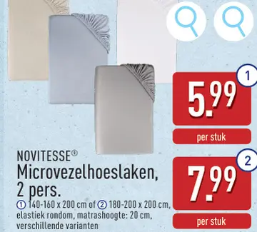 Aanbieding: Microvezelhoeslaken, 2 pers.