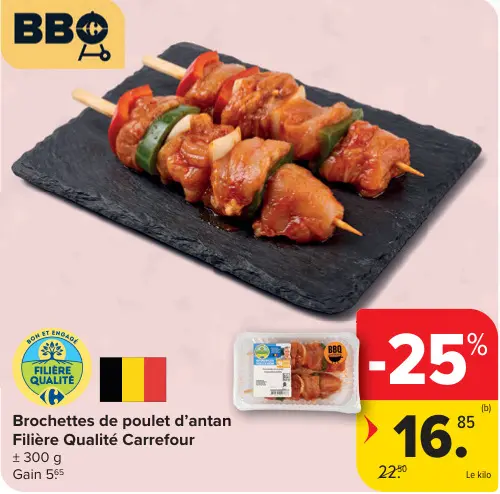 Offre: Brochettes de poulet d'antan