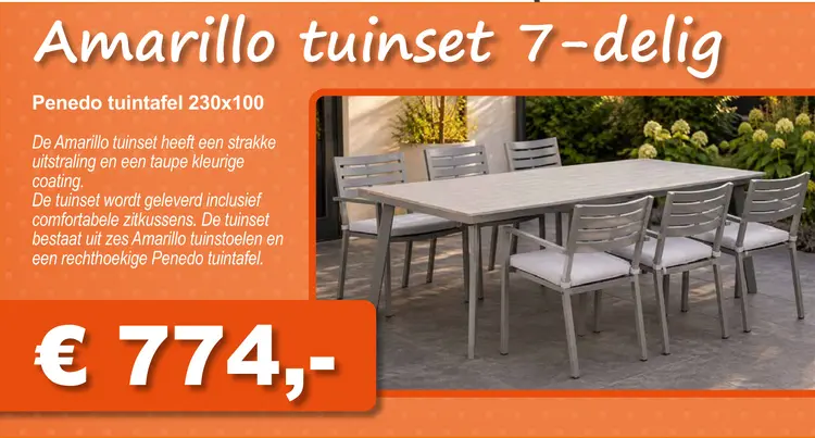 Aanbieding: Amarillo tuinset 7-delig