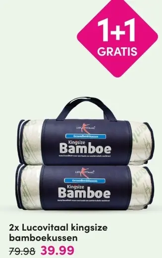 Aanbieding: 2x kingsize bamboekussen