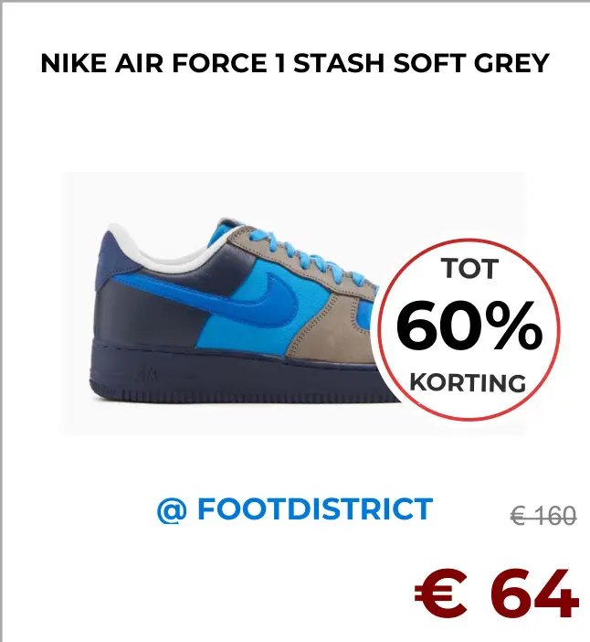 Aanbieding: Nike air force 1 stash soft grey