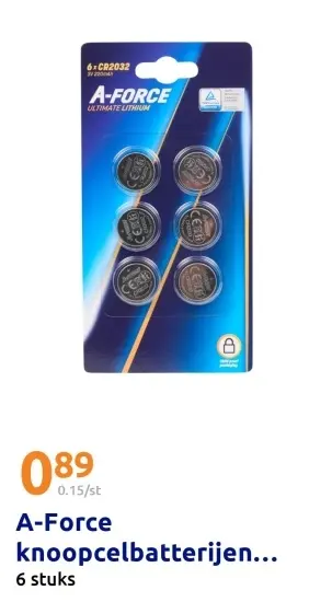 Aanbieding: A-Force knoopcelbatterijen