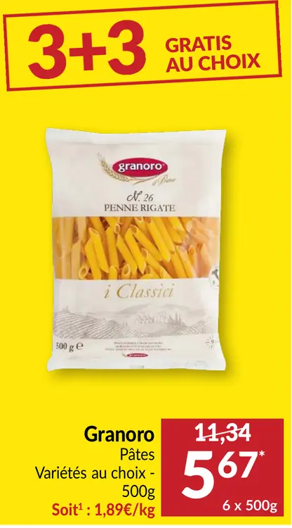 Offre: Pâtes Variétés au choix