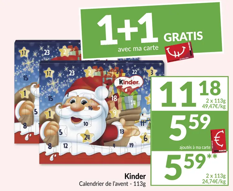 Offre: Kinder Calendrier de l'avent