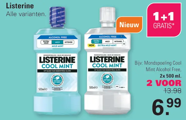 Aanbieding: Mondspoeling Cool Mint Alcohol Free