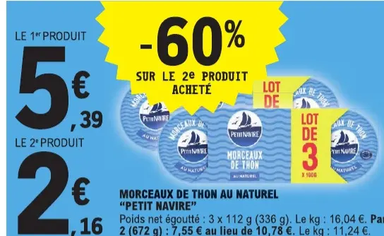 Offre: Morceaux de thon au naturel