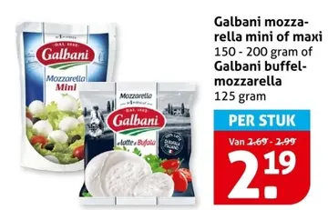 Aanbieding: Galbani mozzarella mini of maxi