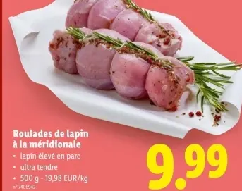 Offre: Roulades de lapin à la méridionale