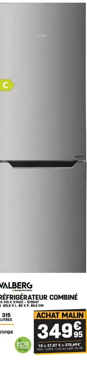 Offre: Réfrigérateur combiné